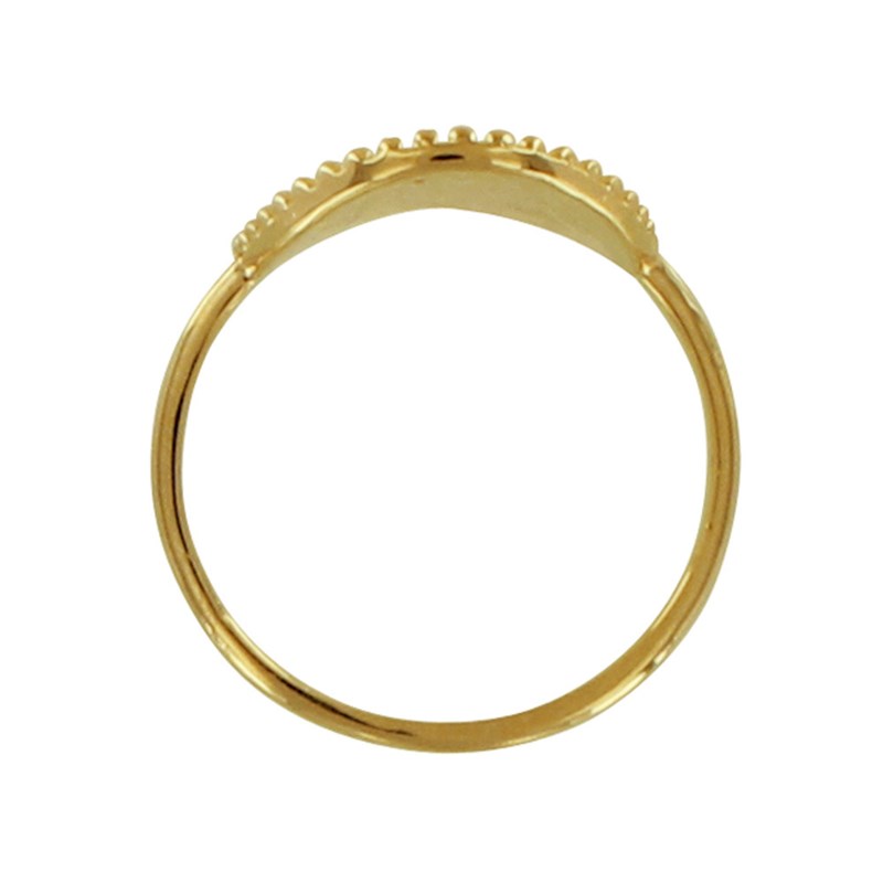Bague Plaqué Or Ronde Martelée et Billes