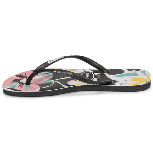 Havaianas - SLIM FLORAL BASIC - Noir / Bleu / Rose