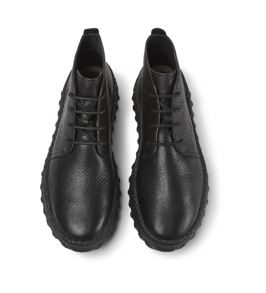 Botas de tornozelo Camper Ground em couro preto