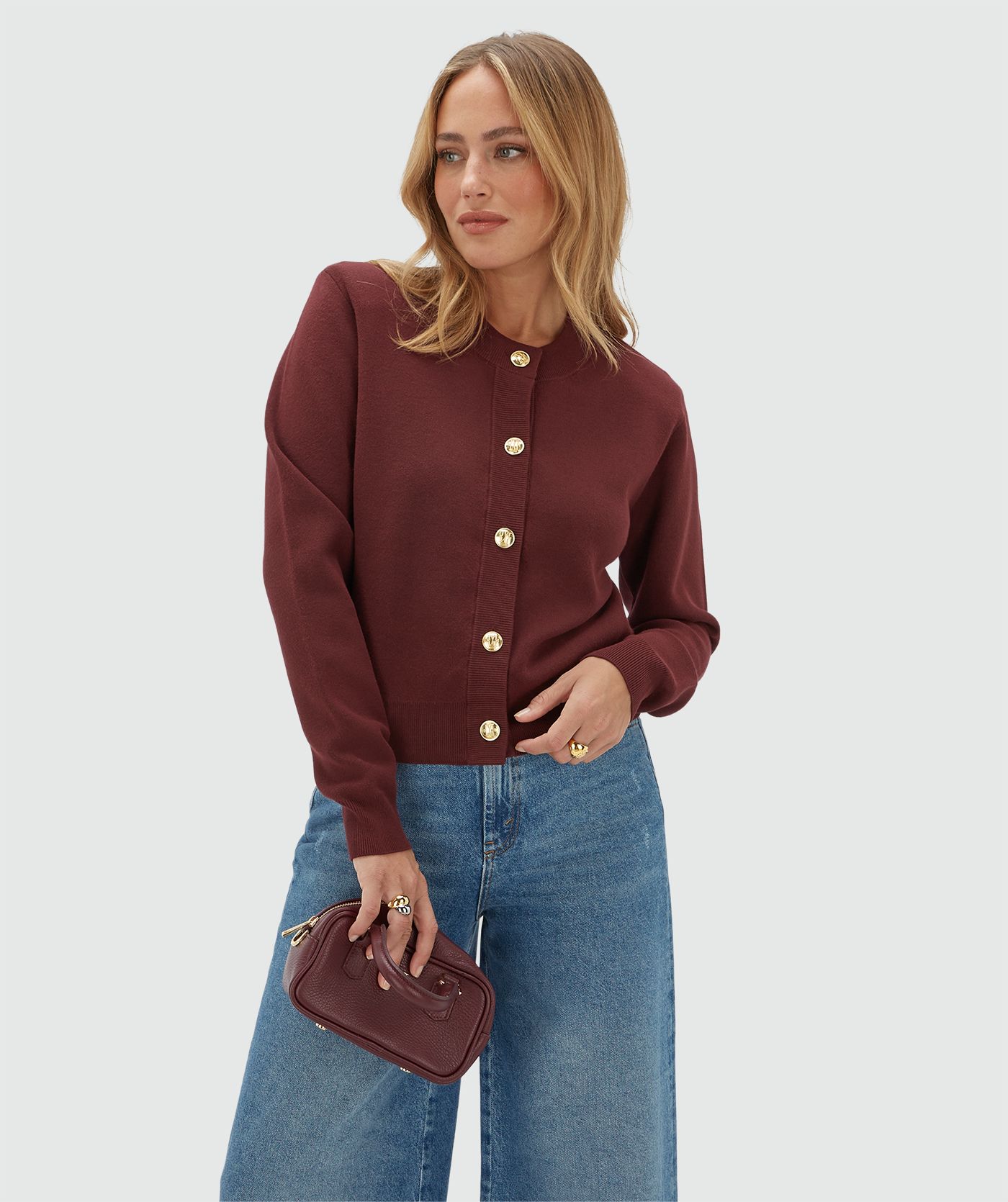 JV-FLISS regular fit vest - burgundy