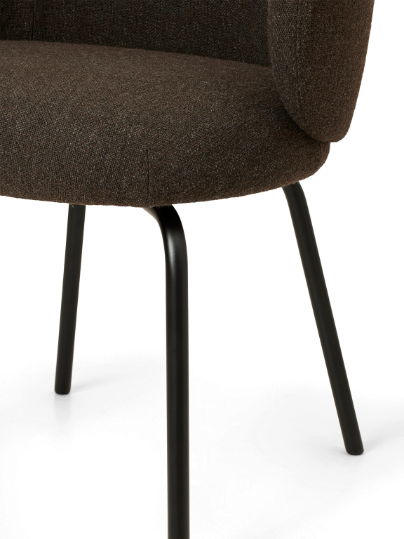 Ferm Living Rico eetkamerstoel met zwart onderstel hallingdal bruin