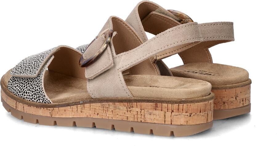Nelson Flex suède sandalen met sleehak taupe