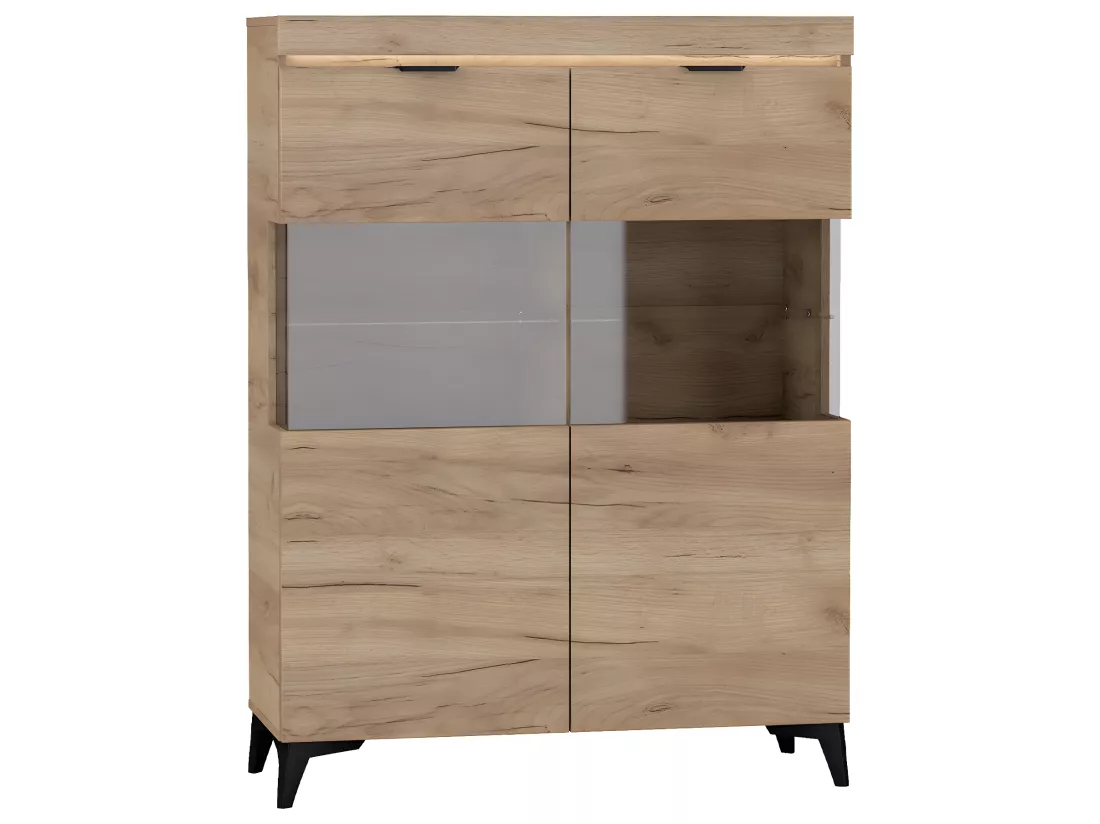 Vaisselier 2 portes LED inclus Ruben Bois