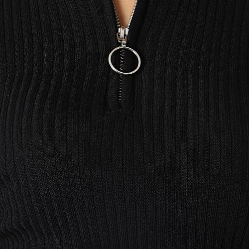 Robe Femme Col Zippé Hazel Dee Noir