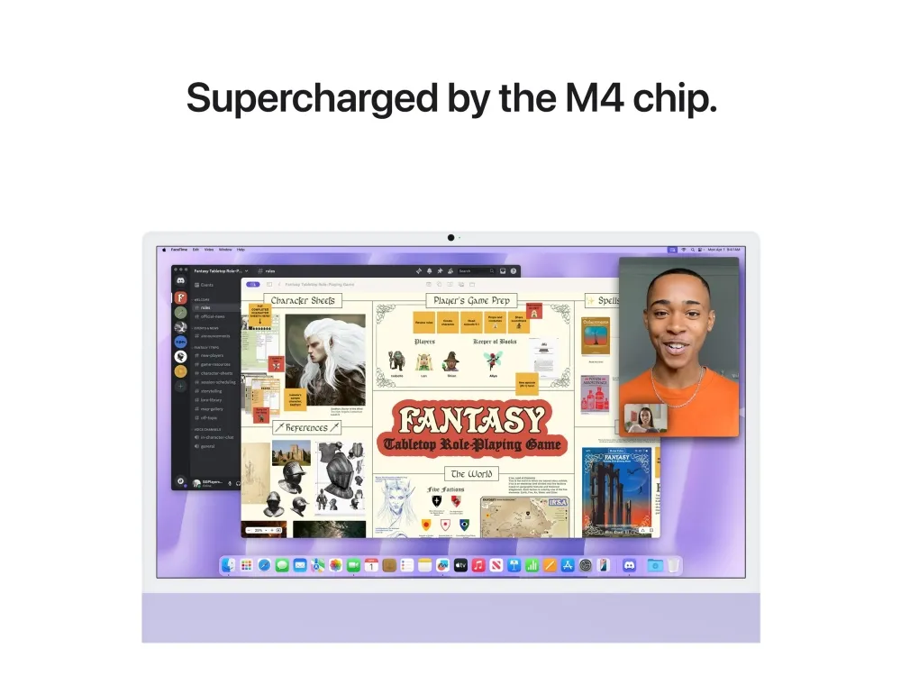 Apple iMac with 4.5K Retina display - Alt-i-én M4 - RAM 16 GB - SSD 256 GB - Apple M4 8-core - IEEE 802.11ax (Wi-Fi 6E), Bluetooth 5.3 - macOS Sequoia 15.0 - skærm: LED 24