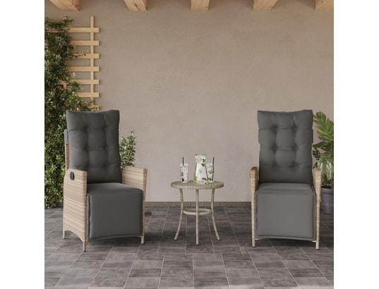 VIDAXL - Fauteuil Chaises inclinables de jardin lot de 2 avec repose-pied roti...