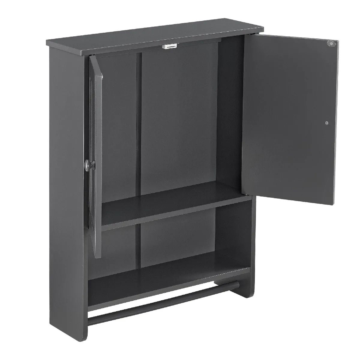 Helloshop26 Armoire de Salle de Bains 65 cm - Gris Foncé
