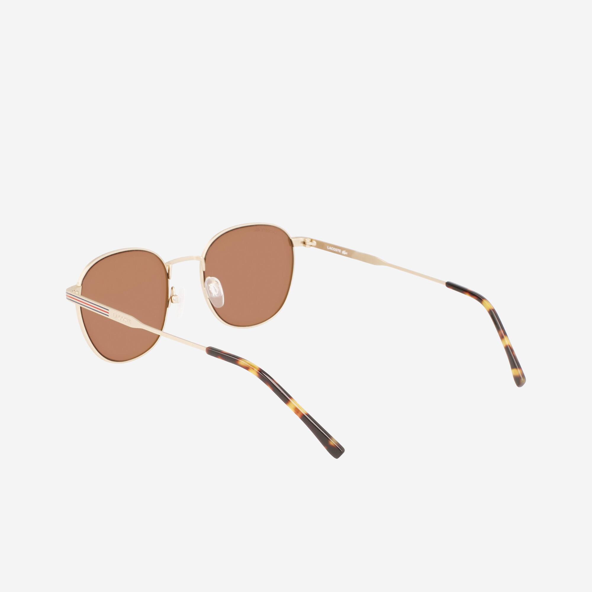 Unisex ovale Sonnenbrille aus Metall Sonnenbrillen - Braun - Lacoste - Unisex