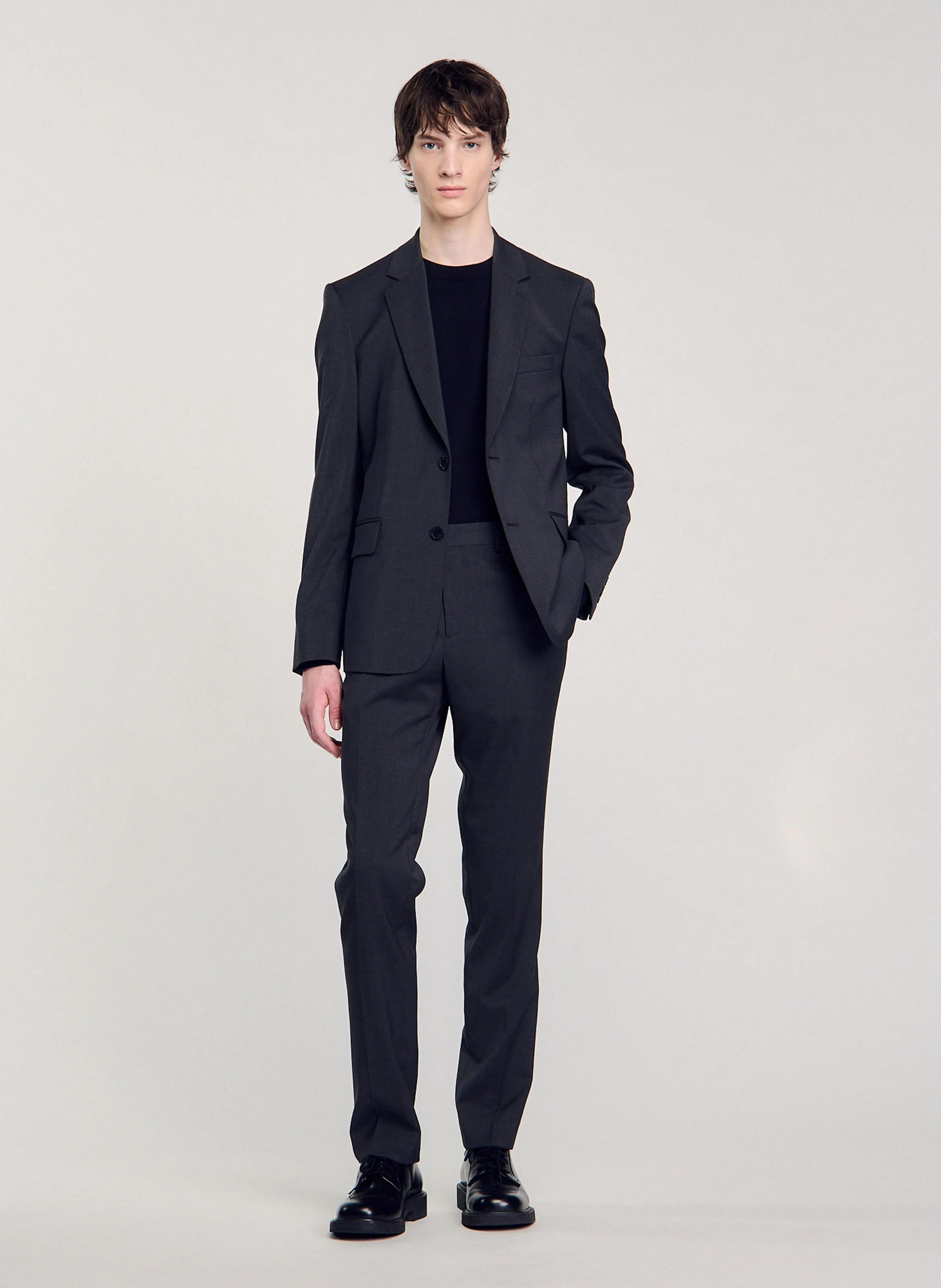 Veste de costume en laine vierge | Gris