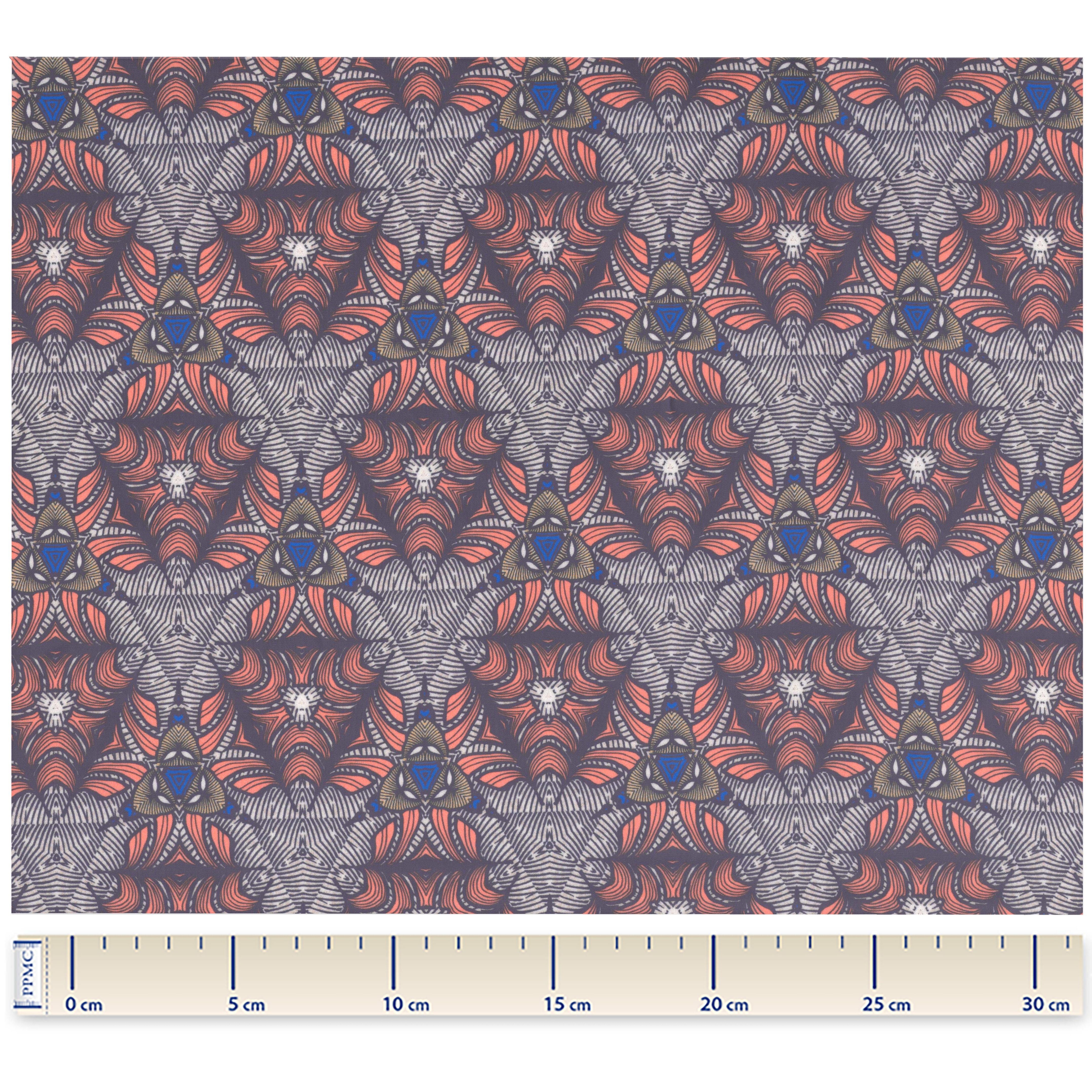 Coupon Tissu Enduit De 35Cm Ex2414 Ethnique Corail