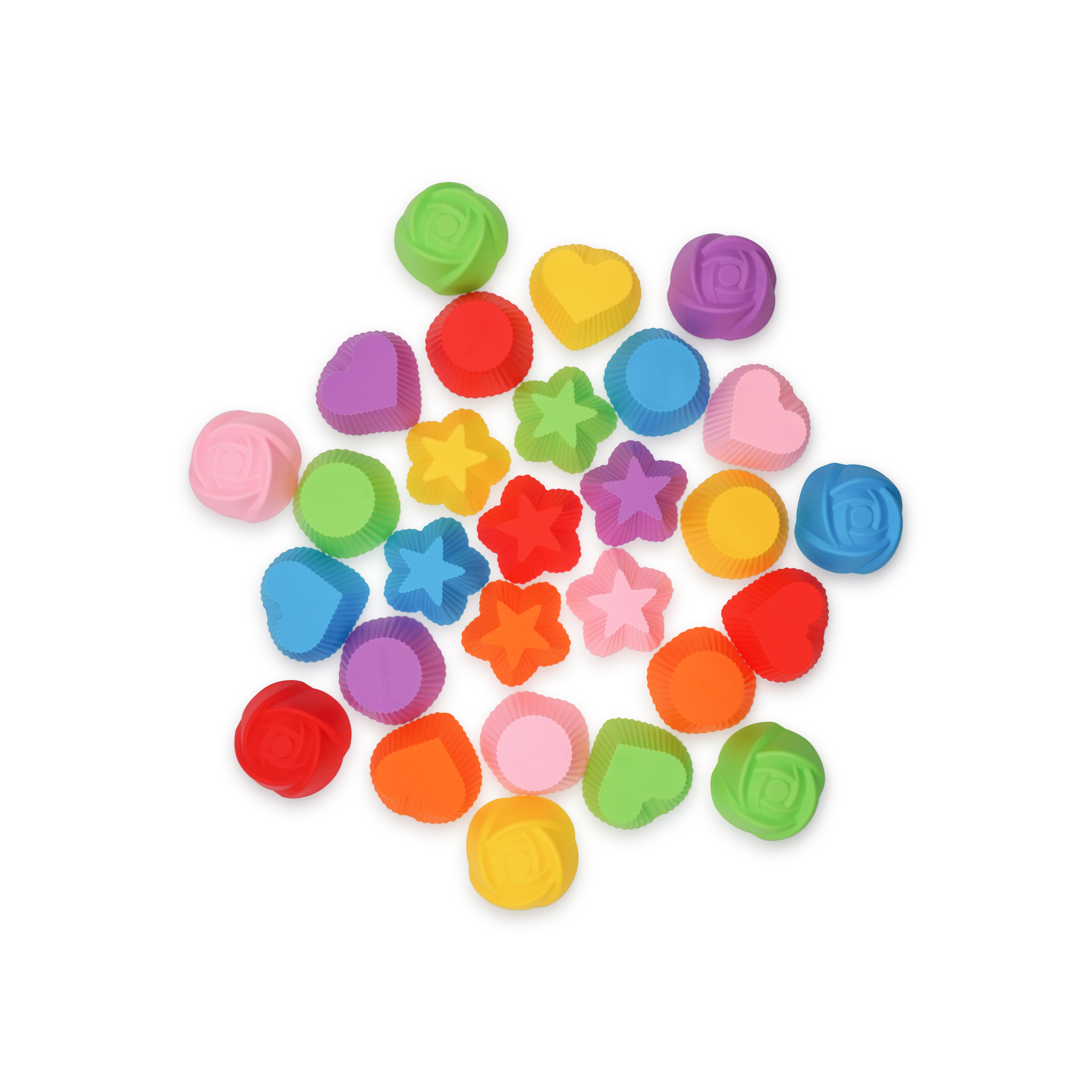 (28er Set) Silikon Cupcake Förmchen Muffin Form Backform - Bunt