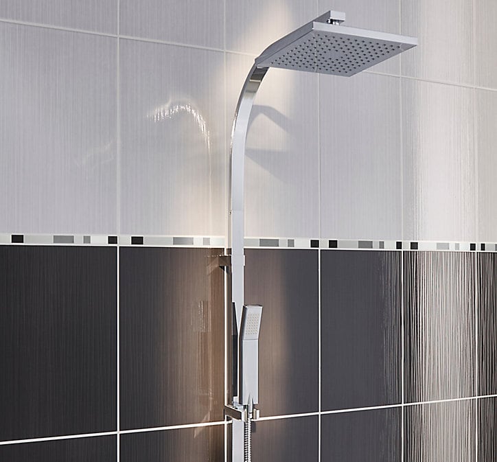 Listel noir brillant 2 x 40 cm Salerna GoodHome