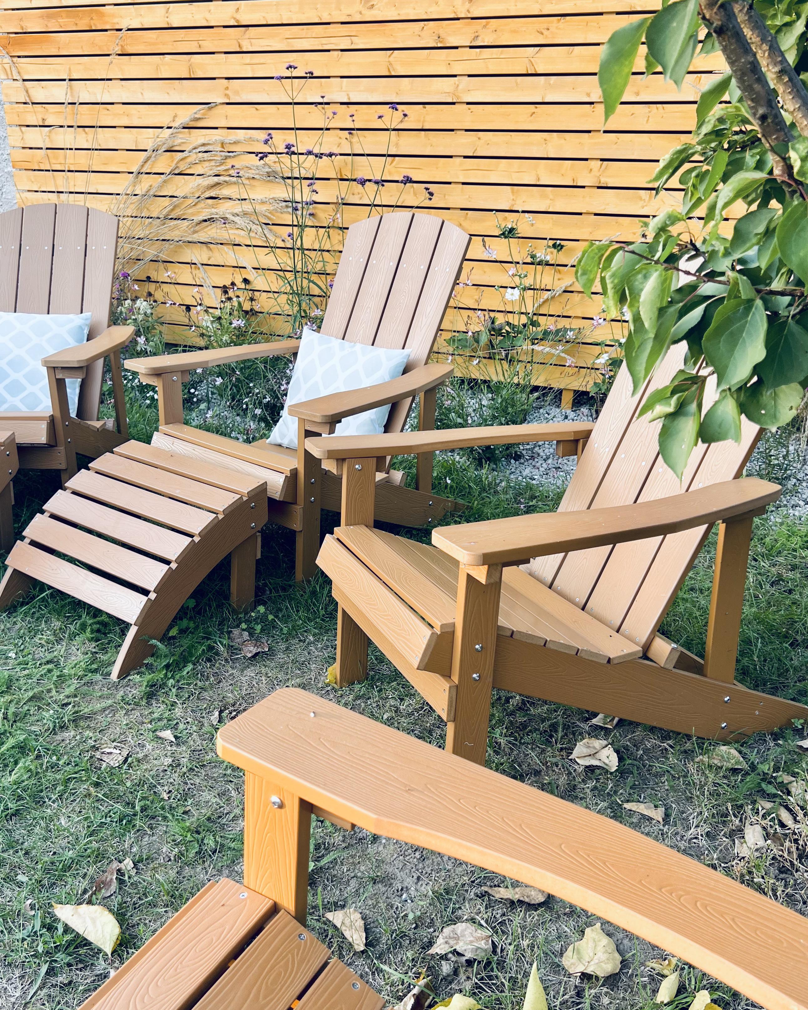 Tuinstoel ADIRONDACK met voetenbank Bruin