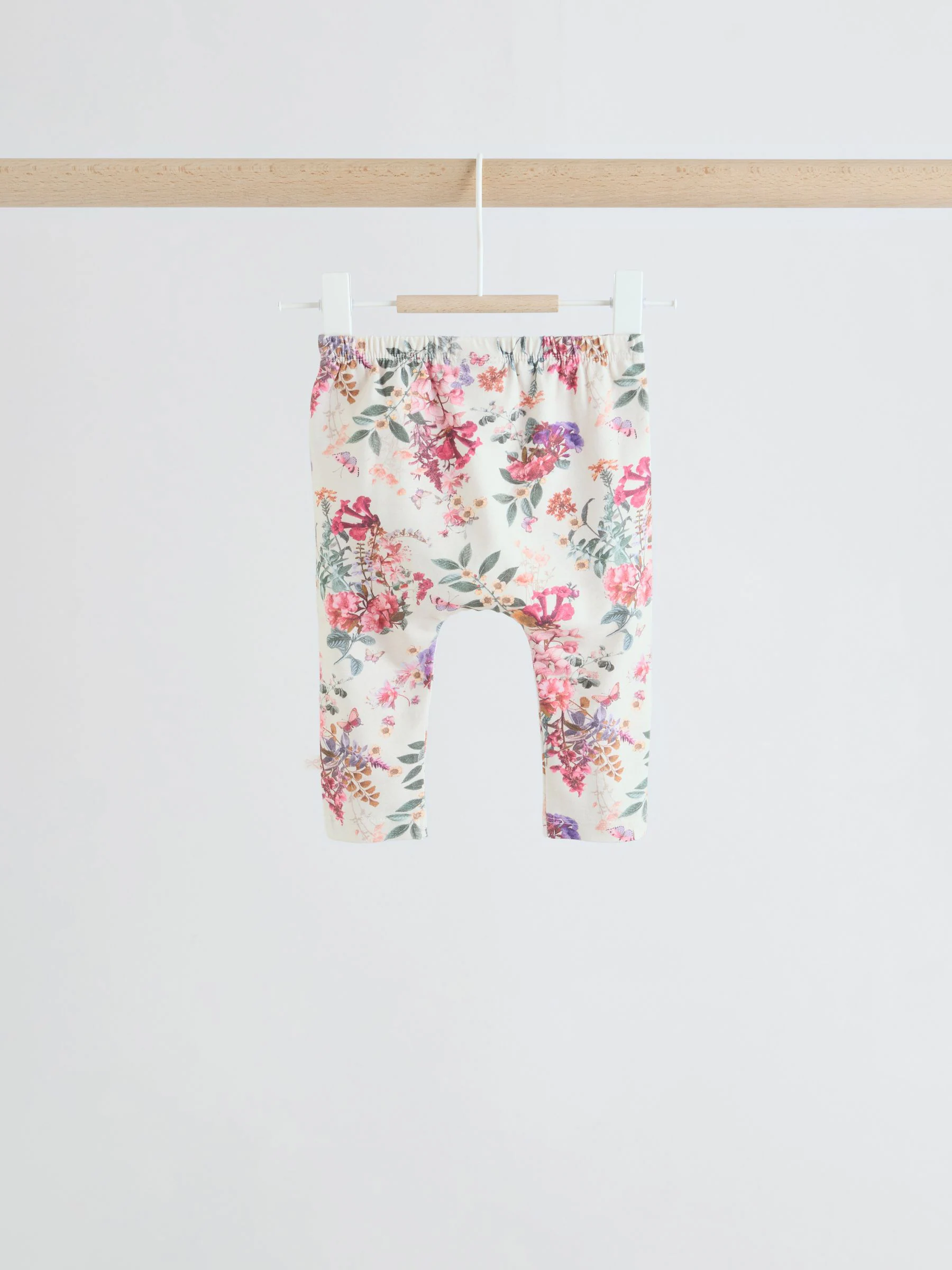 Roze/crèmekleurig met bloemenprint - Baby Strik Sweater en Leggings Set 2 Pieces (0mnd-2jr)