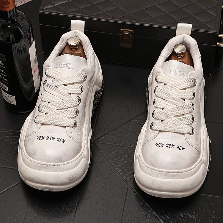 Mr Ozera - Platform Numbering Lace-Up Sneakers
