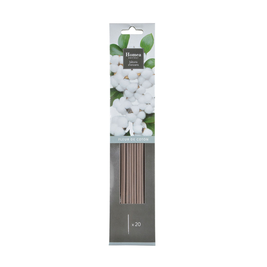 Lot de 20 bâtons d'encens coton 25.5cm
