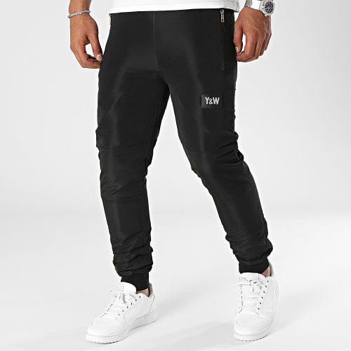 Pantalon Jogging Tracksuit Gris Chiné Noir Réversible