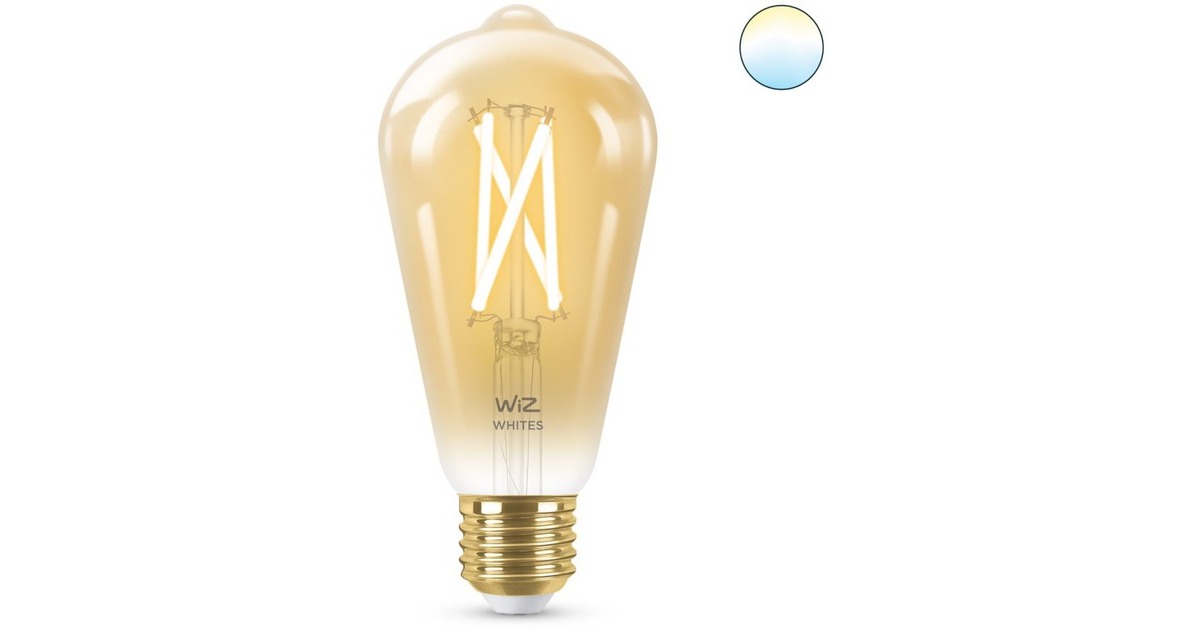 WiZFilament amber ST64 E27 ledlamp  (Wifi + Bluetooth protocol)