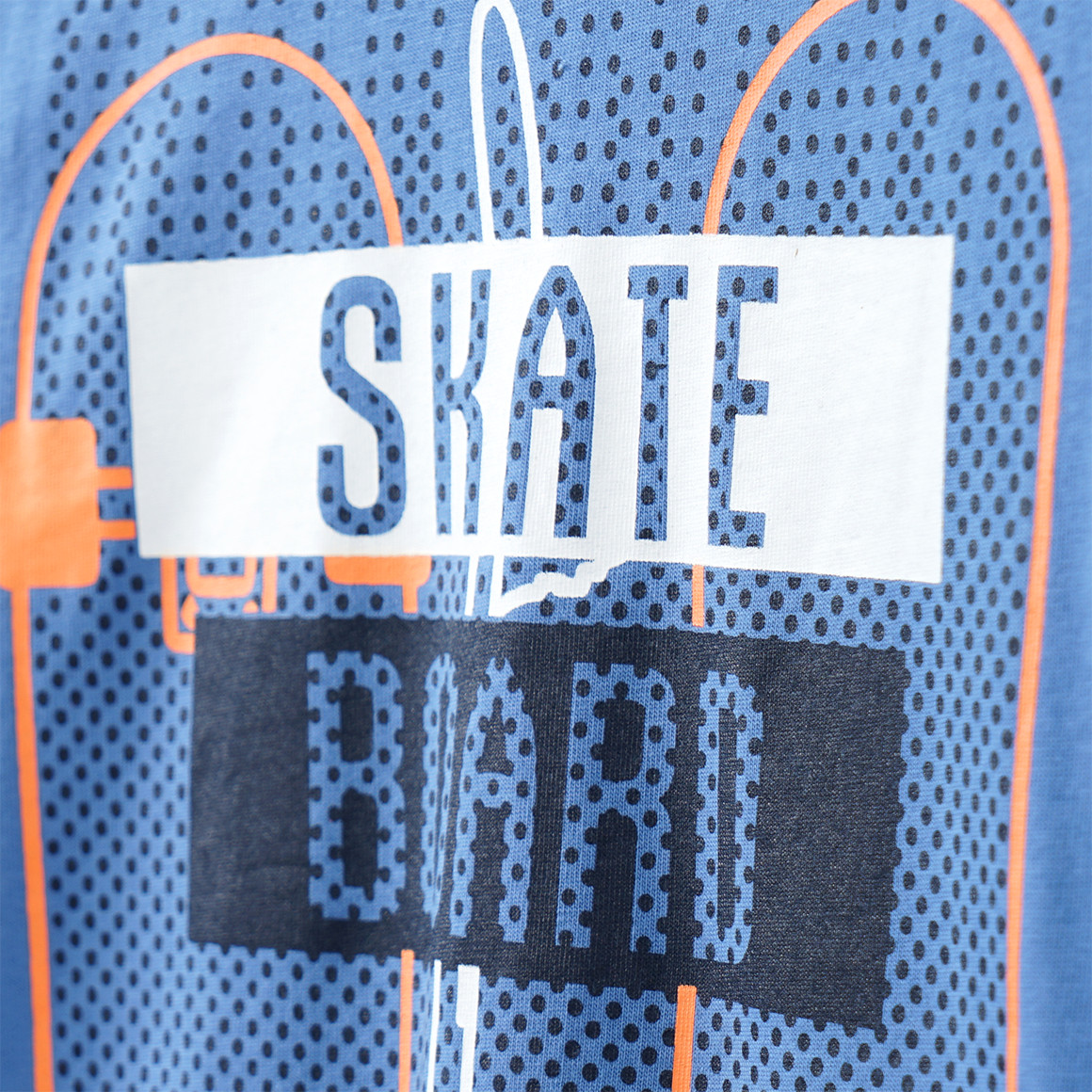 Yigga Jungen Schlafanzug mit Skater-Print hellblau / dunkelblau