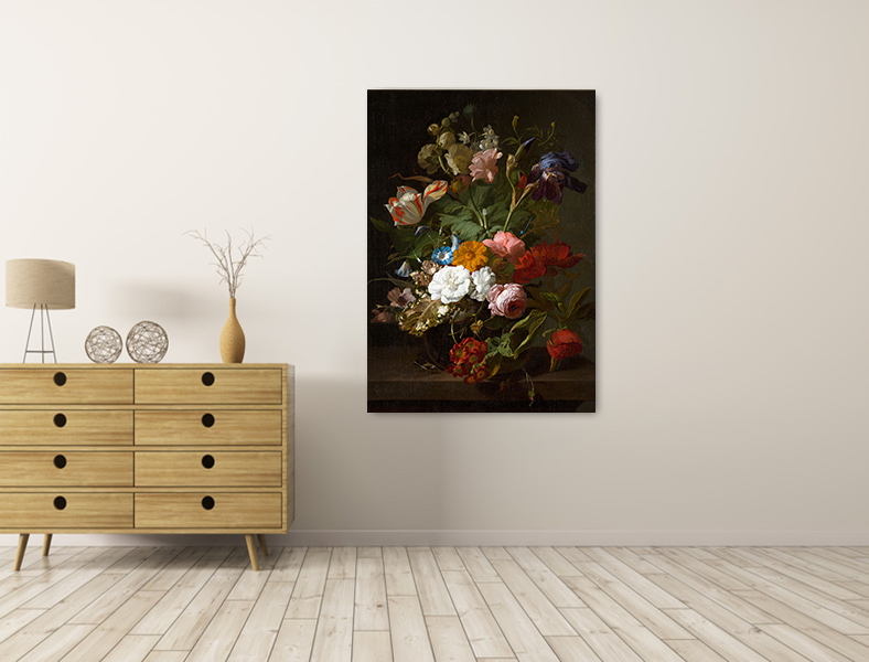 Bloemstillevens uit het Mauritshuis en rijksmuseum - Canvas schilderij 4 - 80 x 120 cm