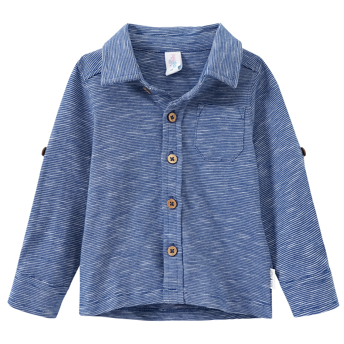 Topomini Baby Hemd mit feinen Streifen dunkelblau