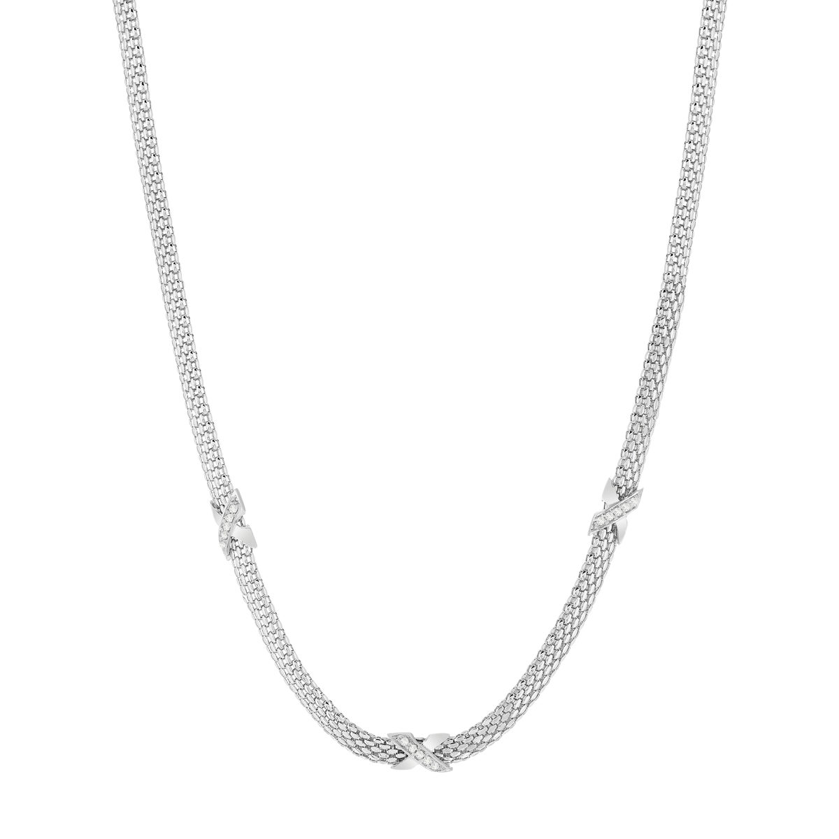 Collier argent 925 croix zirconias 45 cm.