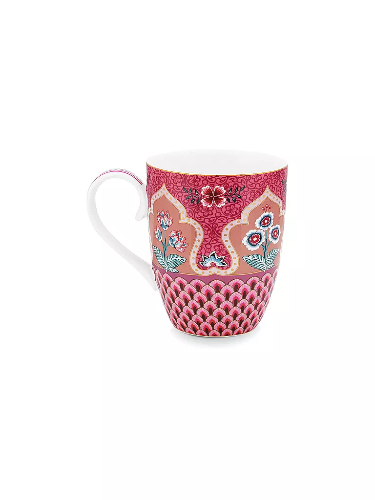 PIP STUDIO Henkelbecher Large 350ml Flower Festival Dark Pink beere