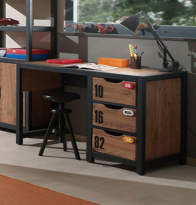 Vipack Kinderschreibtisch »Alex« Made in Europe,  Jugendschreibtisch, Schreibtisch im industrial Design