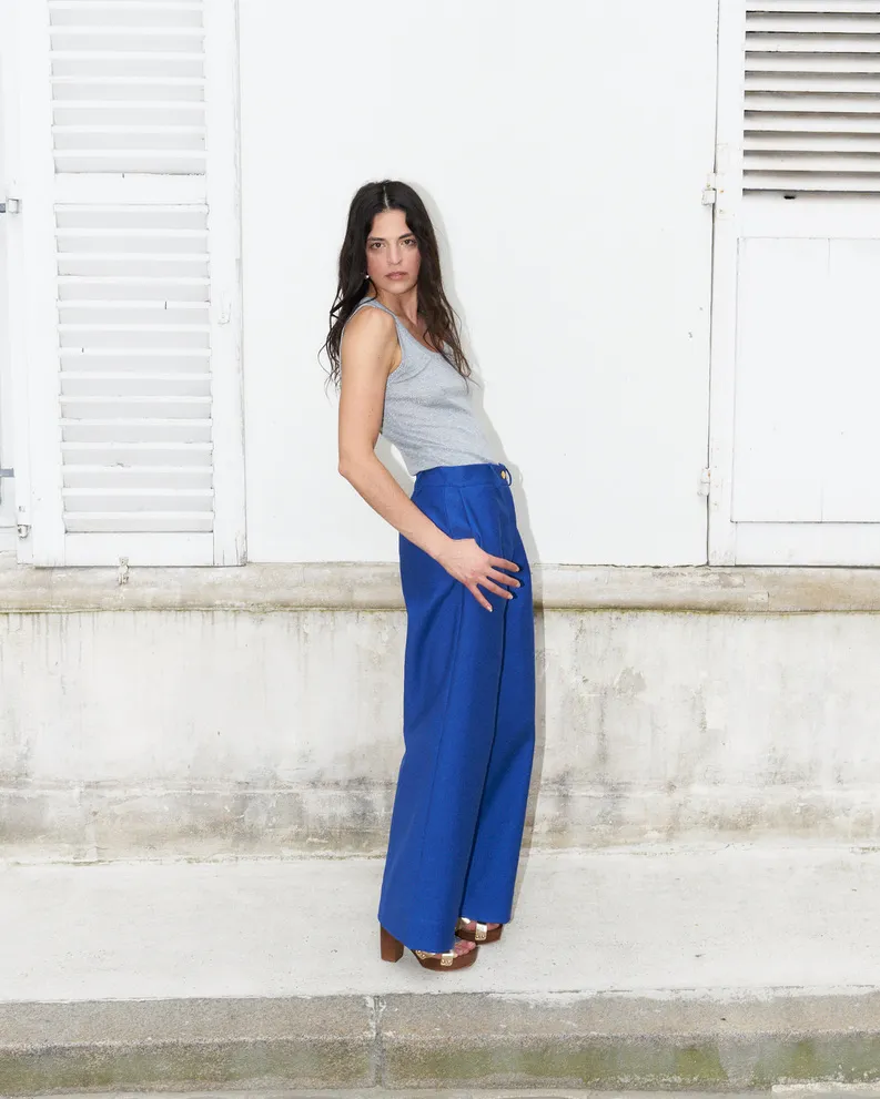 Ziha - Pantalon Large en Toile Erotokritos