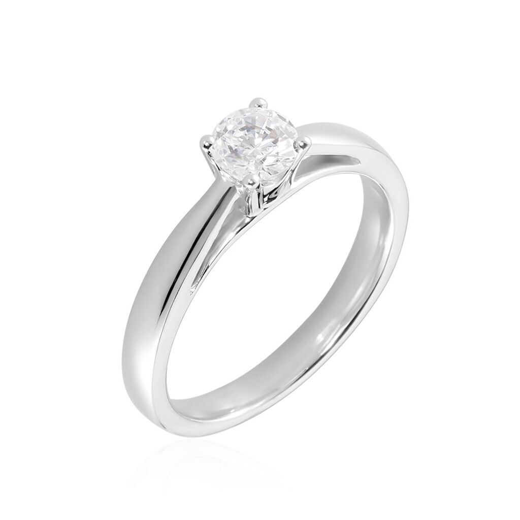 Bague Solitaire Iris Or Blanc Diamant