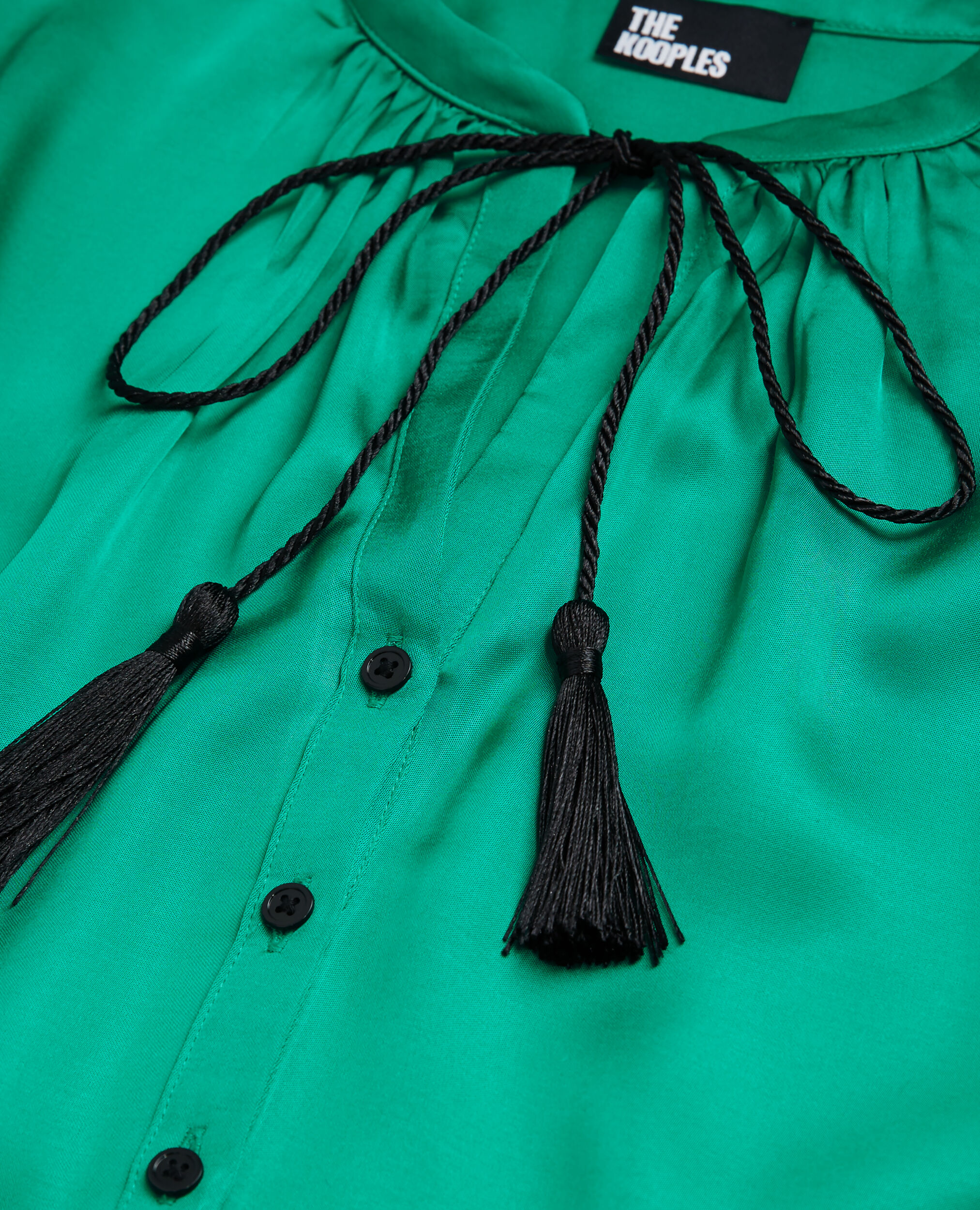Chemise manches bouffantes verte