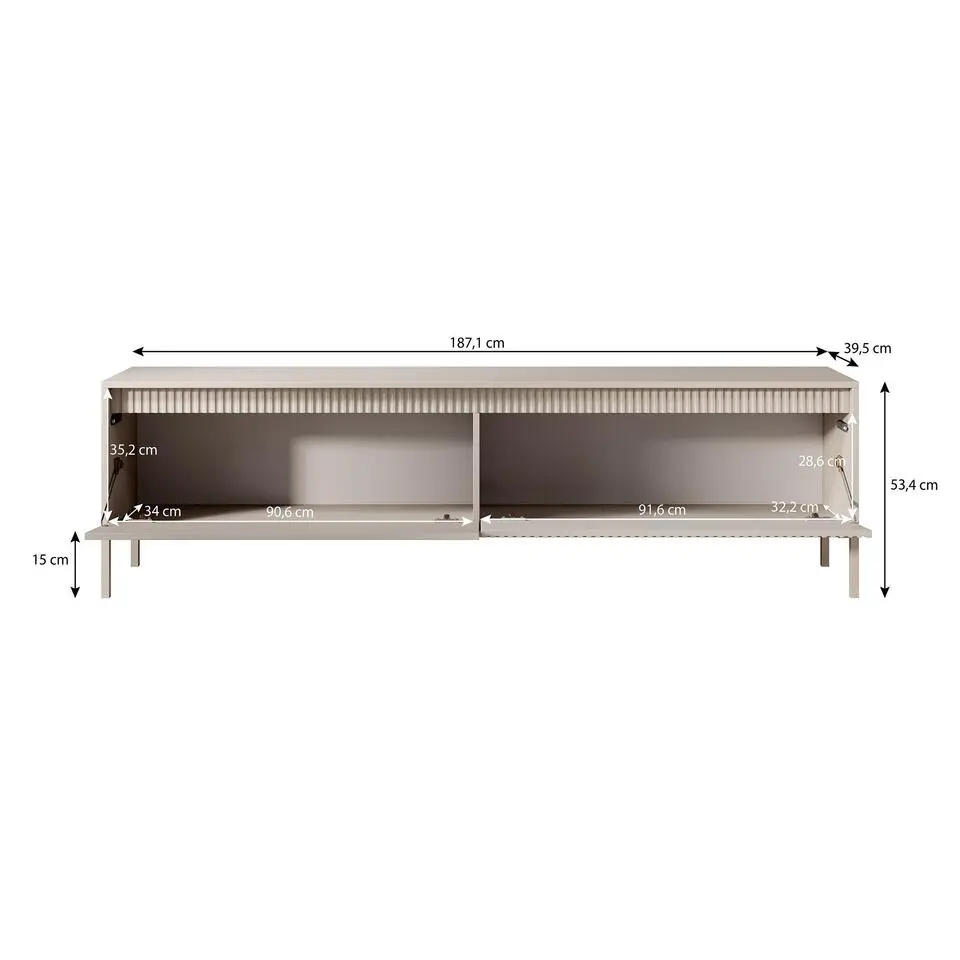 Meubella - TV-Meubel Saran - Beige - 187 cm