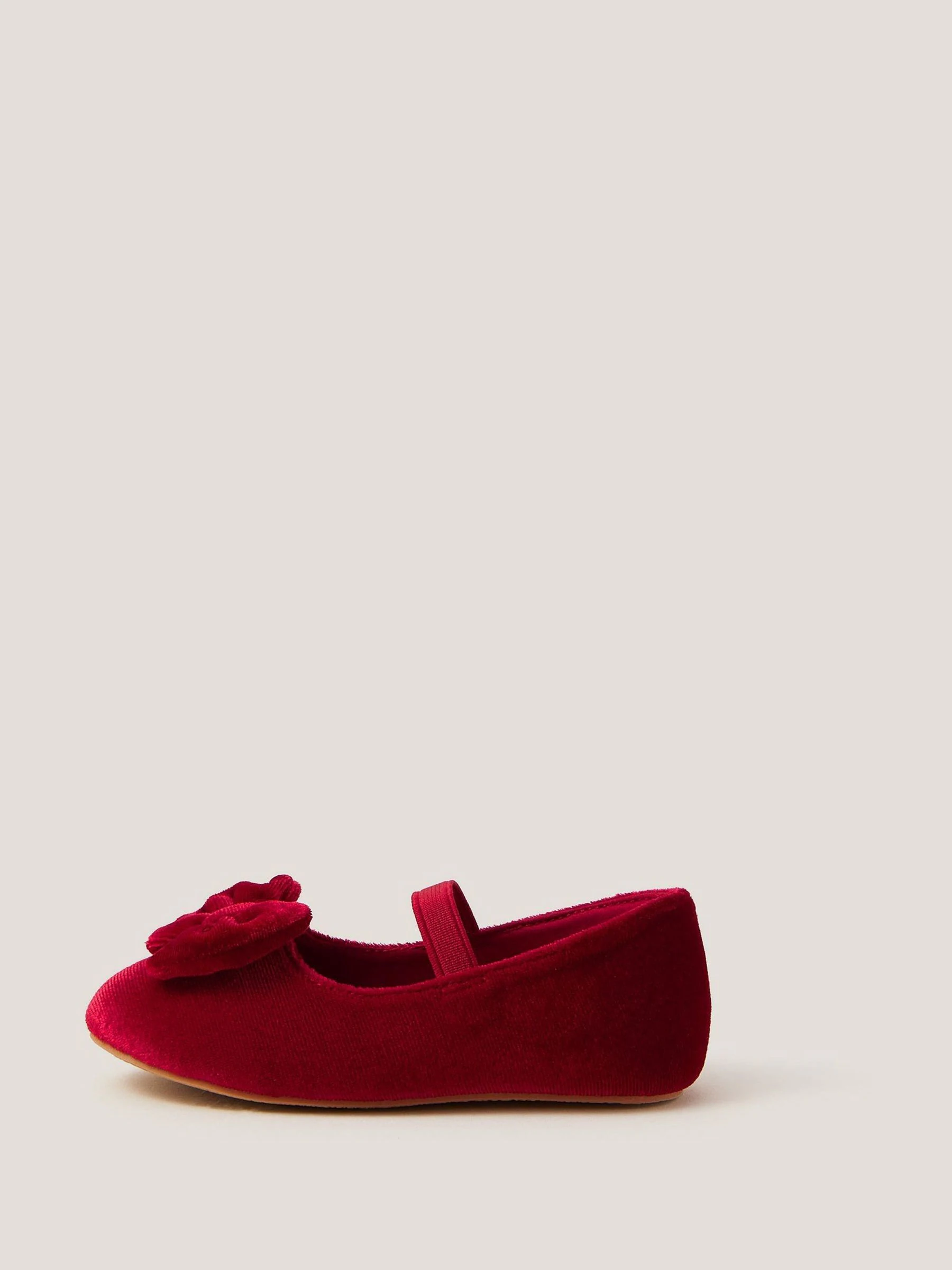Monsoon Baby Bow Velvet Walker Shoes