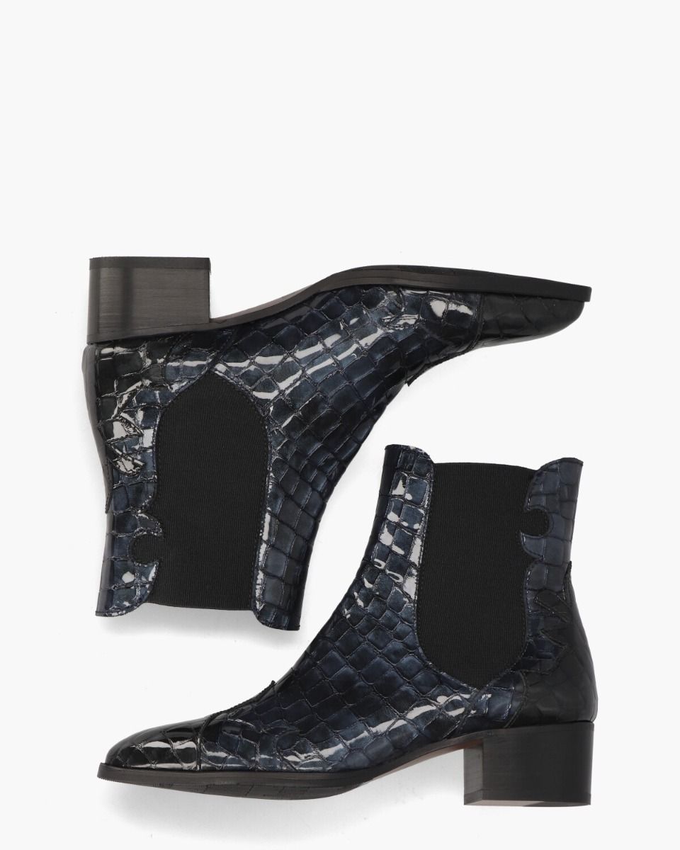 Pertini 30961 Zwart/Donkerblauw Dames Chelseaboots