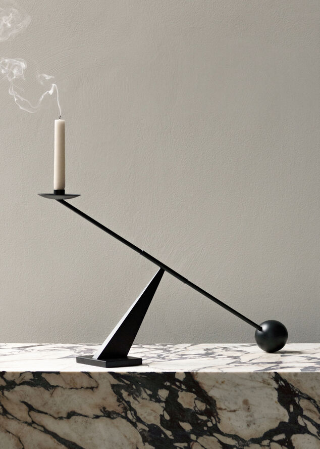 Audo Copenhagen Interconnect Candle Holder, W70, Bl Sort