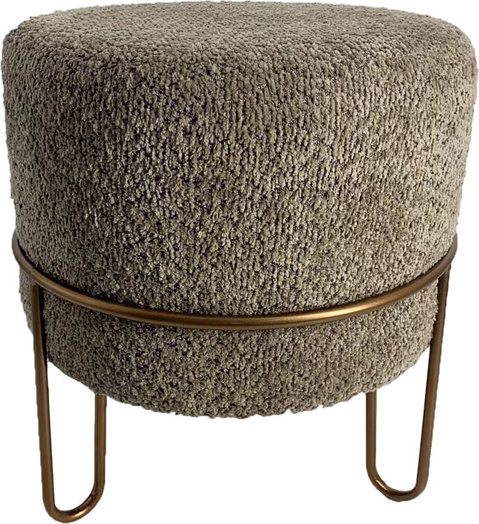 House of Nature poef Fleurimont taupe D 38 H 40 cm