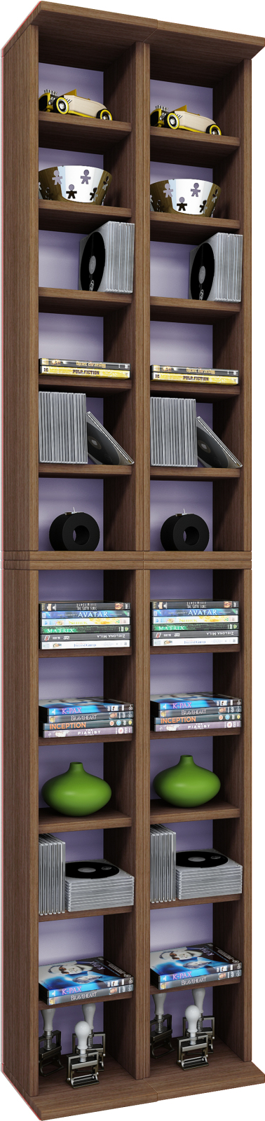 CD-Regal - Kern-Nussbaum - für 408 CDs - 42 cm breit - erweiterbar