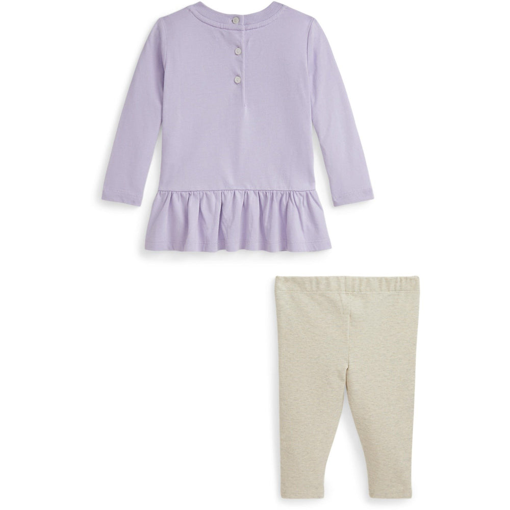 Køb Ralph Lauren Baby Spring Iris/Oatmeal Hthr Bluse Leggings Sæt