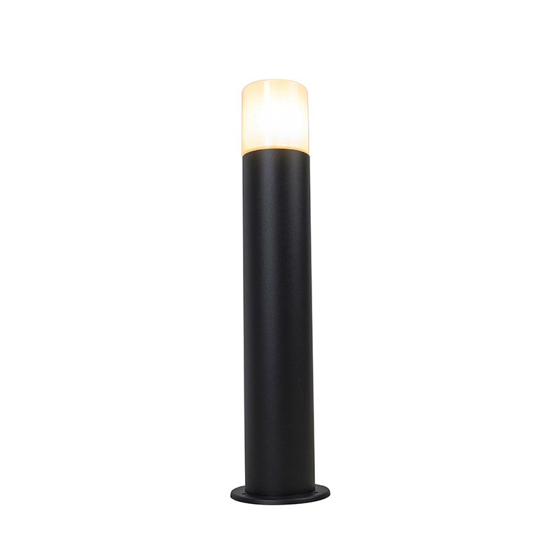 Buitenlamp zwart met opaal witte kap 50 cm - Odense