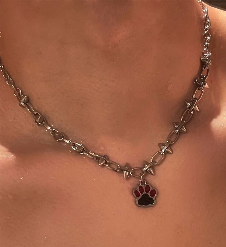 Lilafey - Kattenpoot Hanger Legering Choker