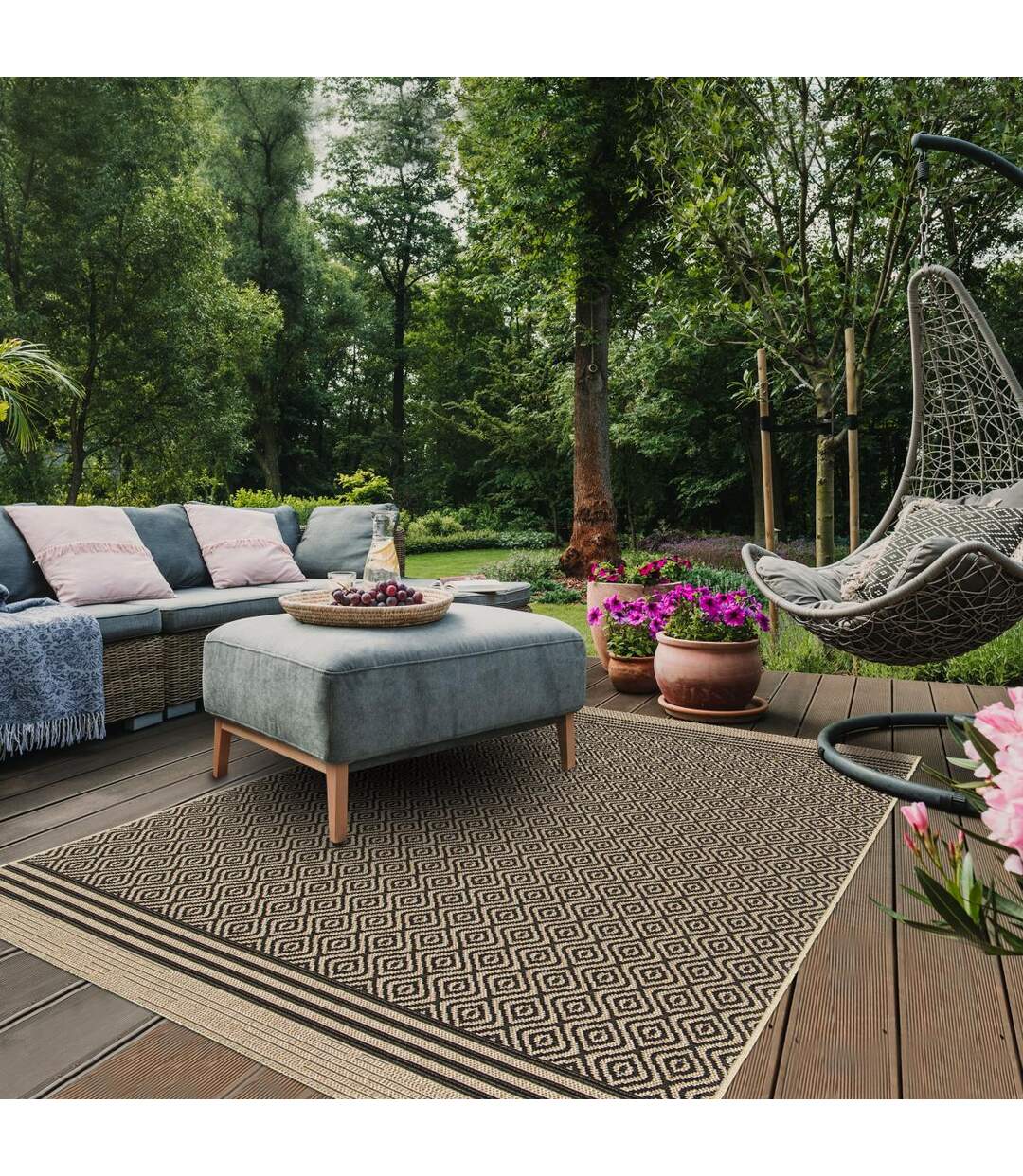 Tapis kilim LONA 2 en polypropylène doux et soyeux