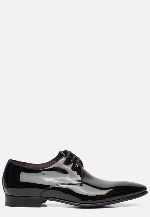 Floris van Bommel Veterschoenen zwart lak Leer