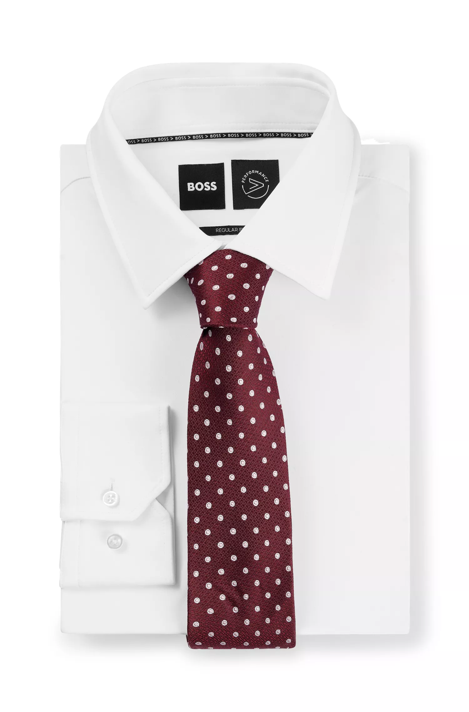 Gravata BOSS preta em jacquard de seda com microestampa.
