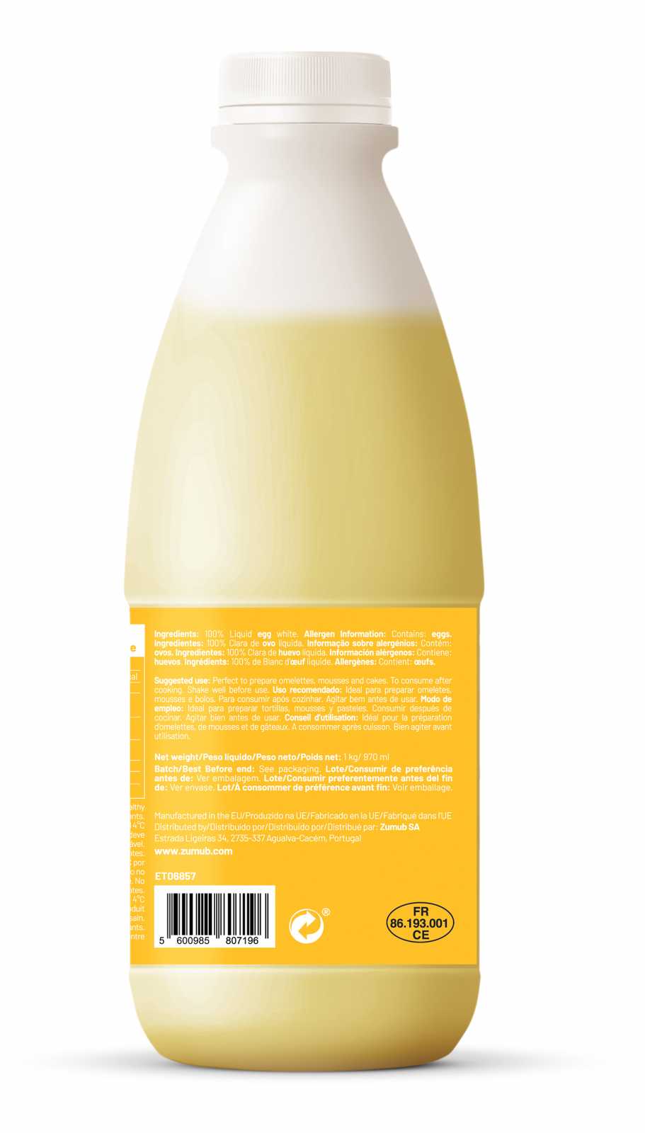 Zumub Zumub Claras de Ovo Líquidas 500g - Oportunidade