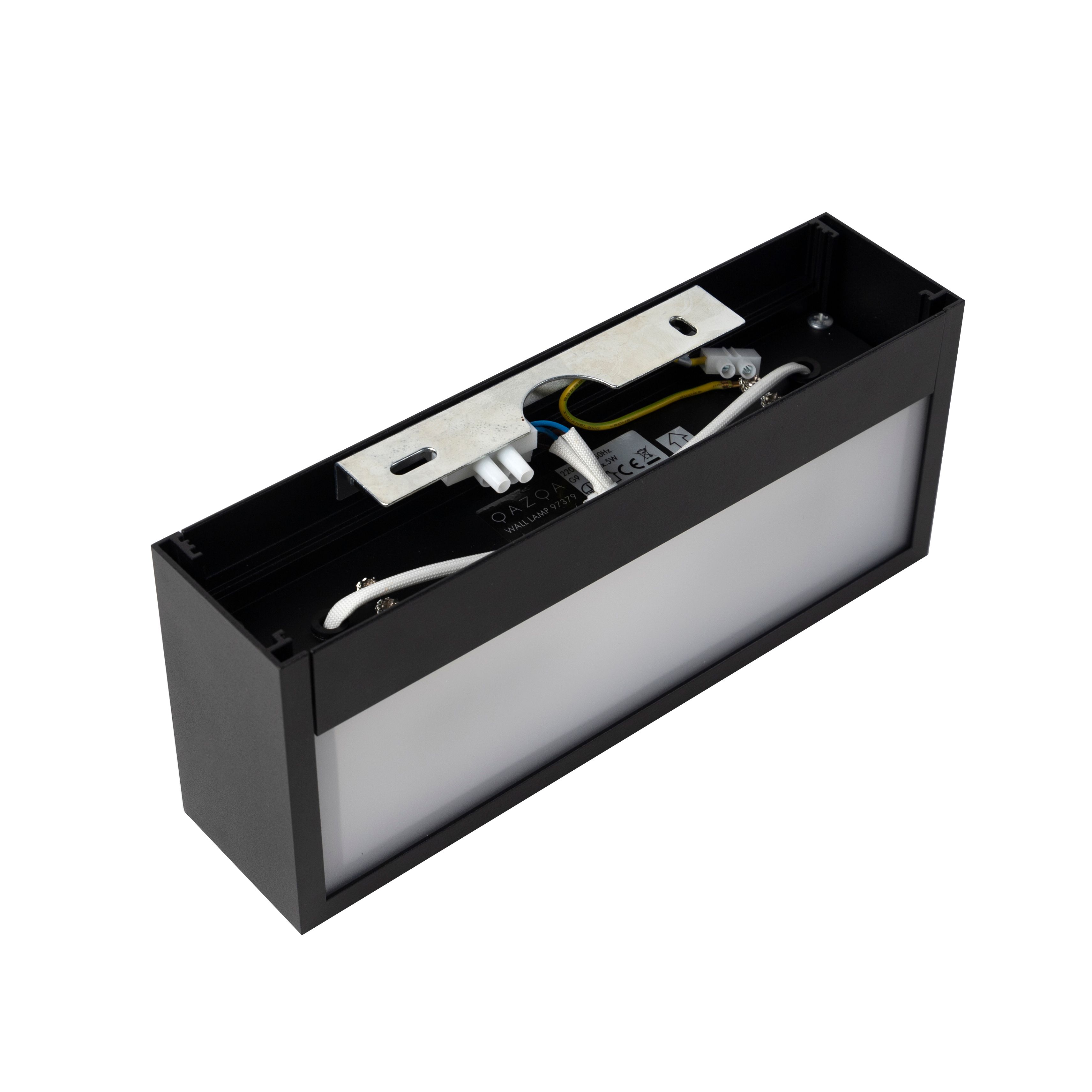 Design langwerpige wandlamp zwart 25cm - Houx