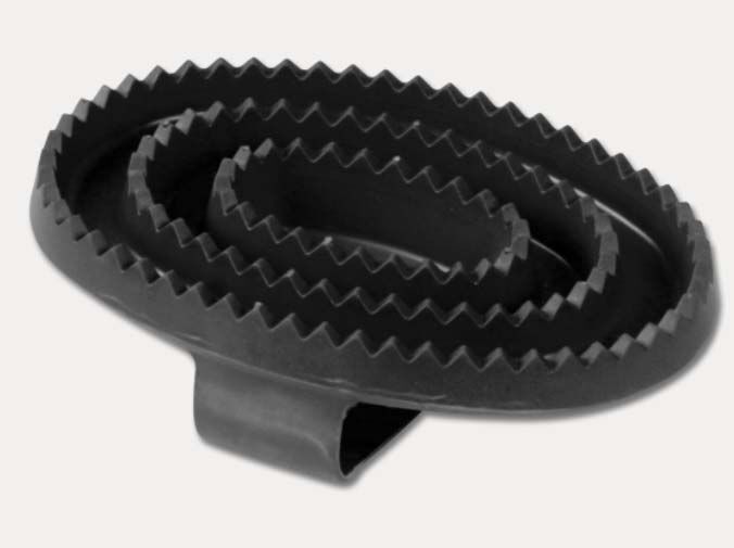Waldhausen Rosborstel Rubber - Paard - Zwart - 4x8x12.5 cm