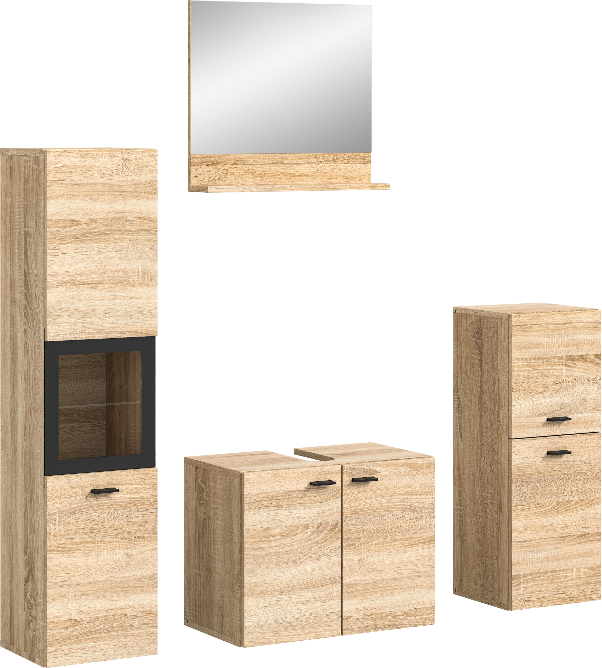 welltime Badmöbel-Set »Tampa, Breite 137cm, 4-teilig« 4 Stk. tlg.