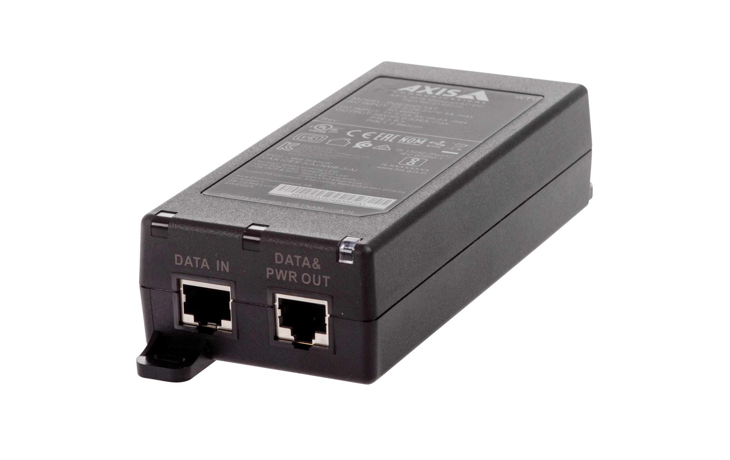 PoE+ Injector 30 W Midspan AC/DC 24 V AC und 10-28 V DC<br>Wenn keine Netzspannung zur Verfügung steht