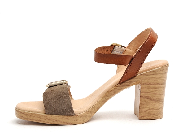 Coco abricot nu pieds talons femme coclois marron