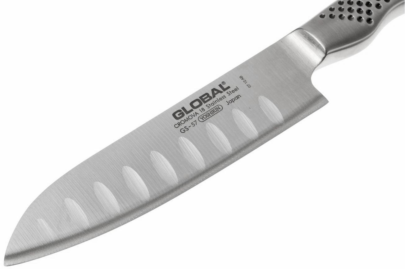 Global GS57 santoku mes met kuiltjes 12 cm